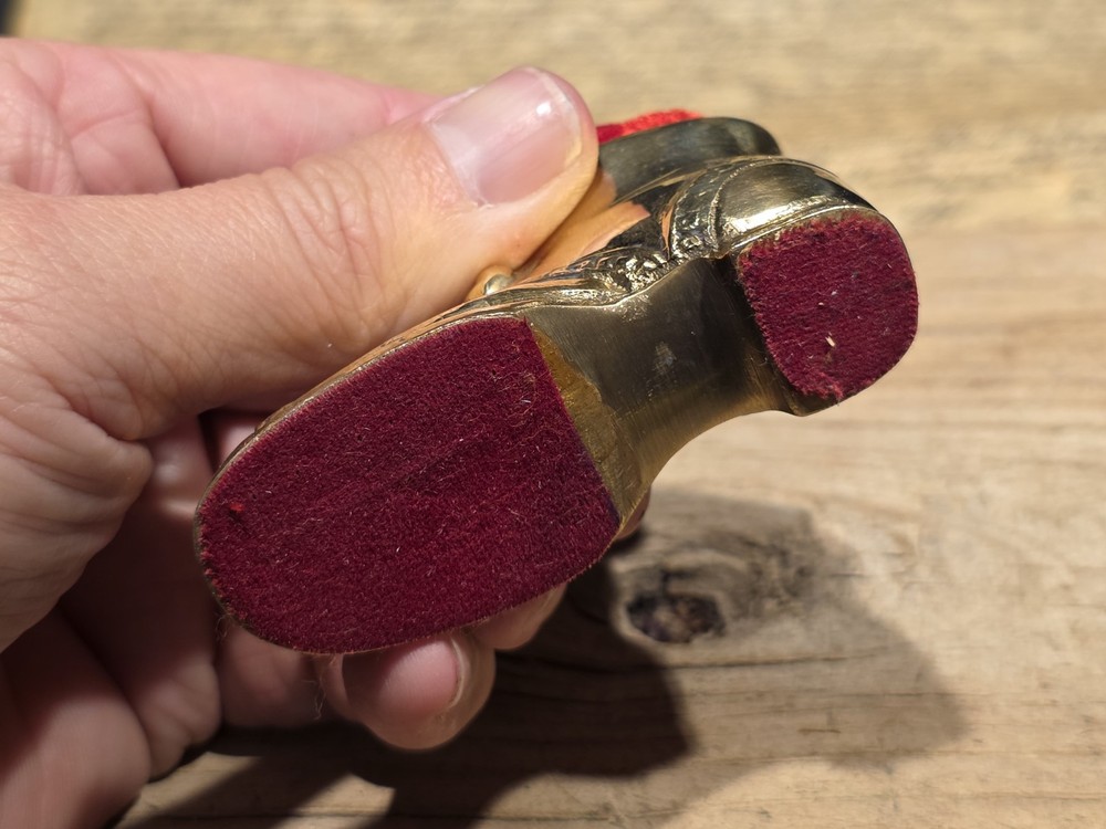 3" Miniature Brass Boot Pin Cushion