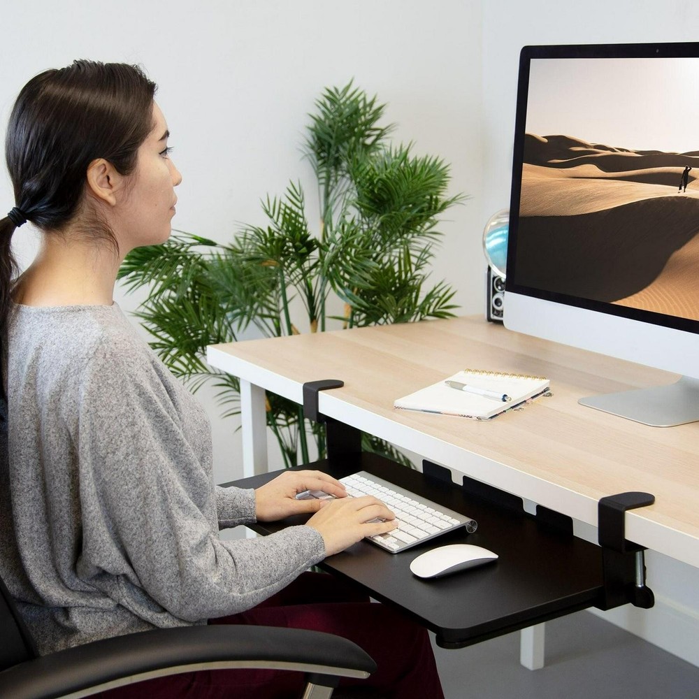 Mount-It! Clamp-On Adjustable Keyboard And Mouse Tray