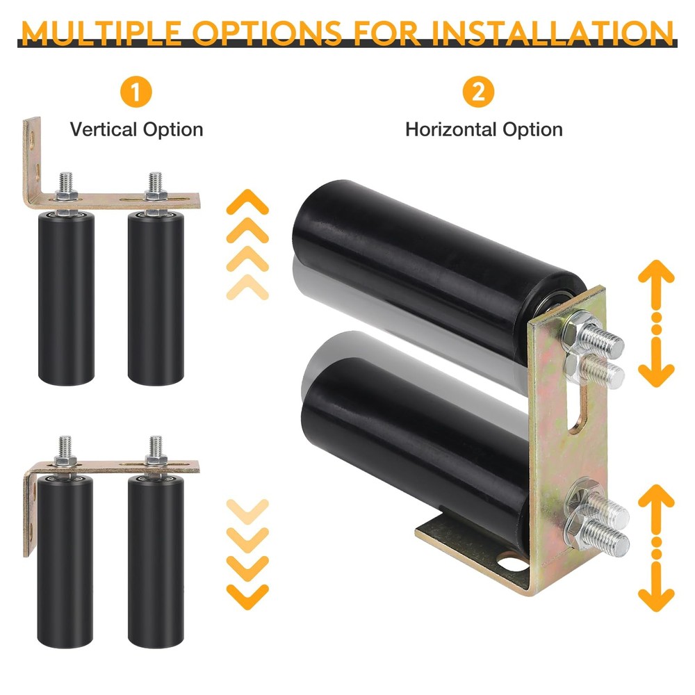 6 Gate Roller Guide with L-Bracket Universal Adjustable Heavy Duty Sliding Gate