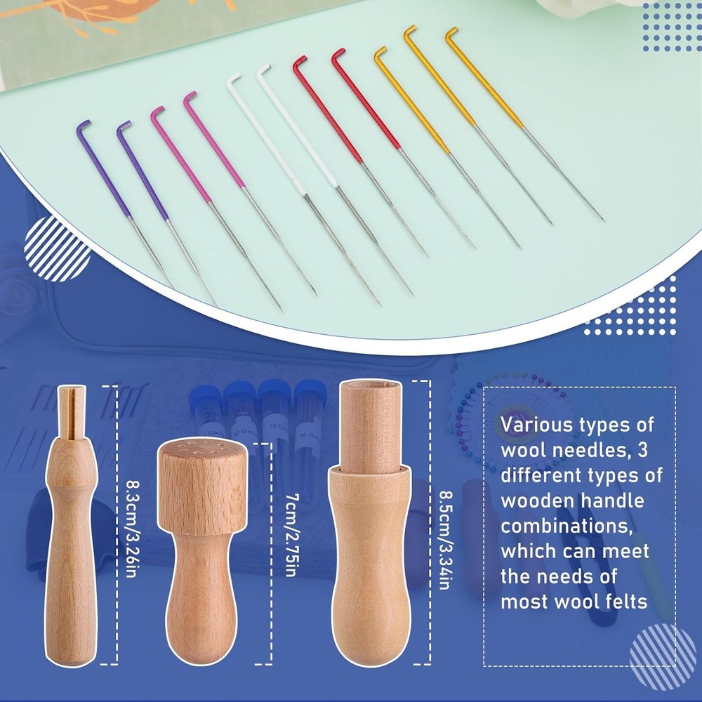 Rustic Needle Felting Kit: 40 Needles & Complete Tools - Creative Essentials