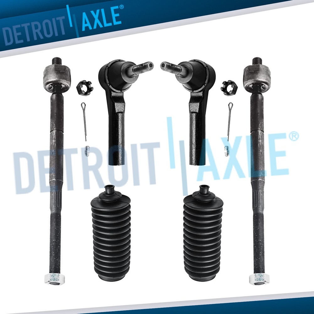 6pc Front Inner Outer Tie Rods for 2007-2017 Dodge Caliber Jeep Compass Patriot