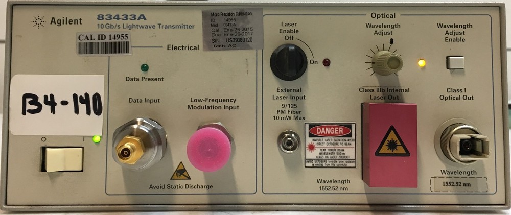 Agilent 83433A 10Gb/s Lightwave Transmitter