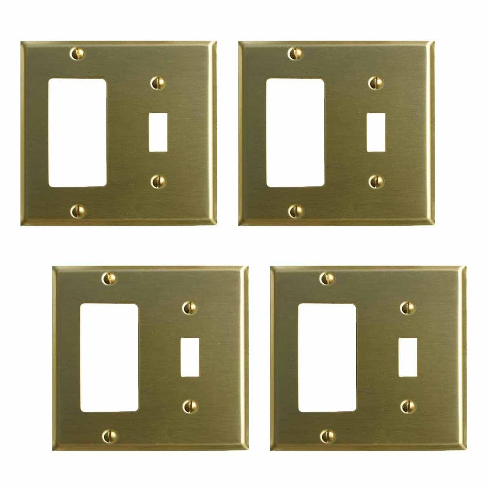 4 Switchplate Brushed Brass GFI Toggle | Renovator's Supply
