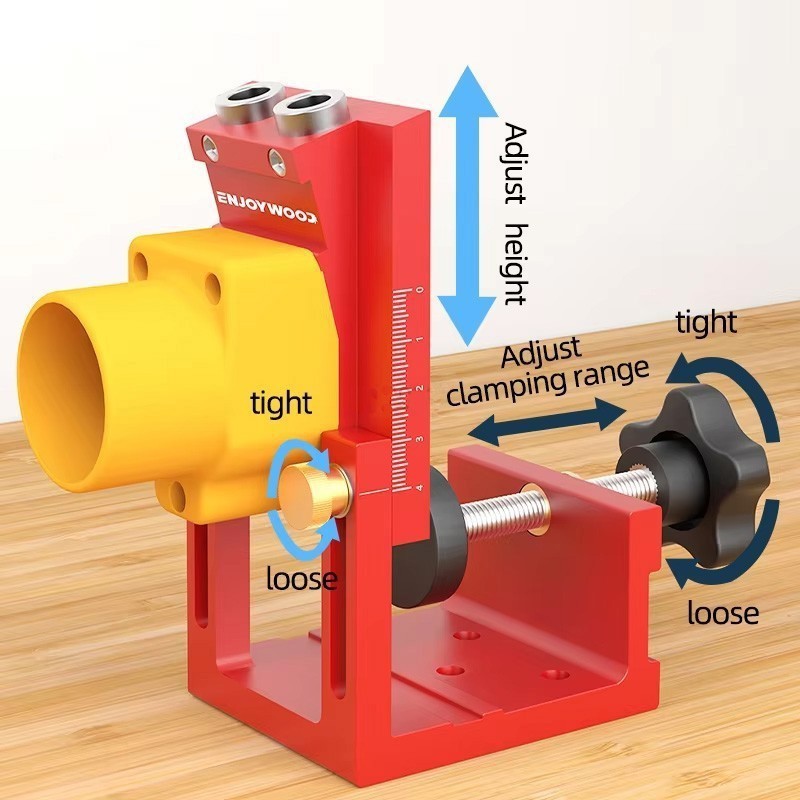 Pocket Hole Jig Kit Adjustable Depth Tool Carpentry Joinery Woodworking System