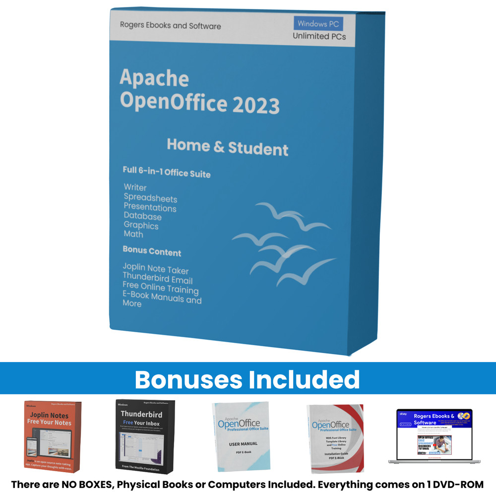 Open Office 2023 Home & Student Edition Full Version DVD Lifetime for Windows PC