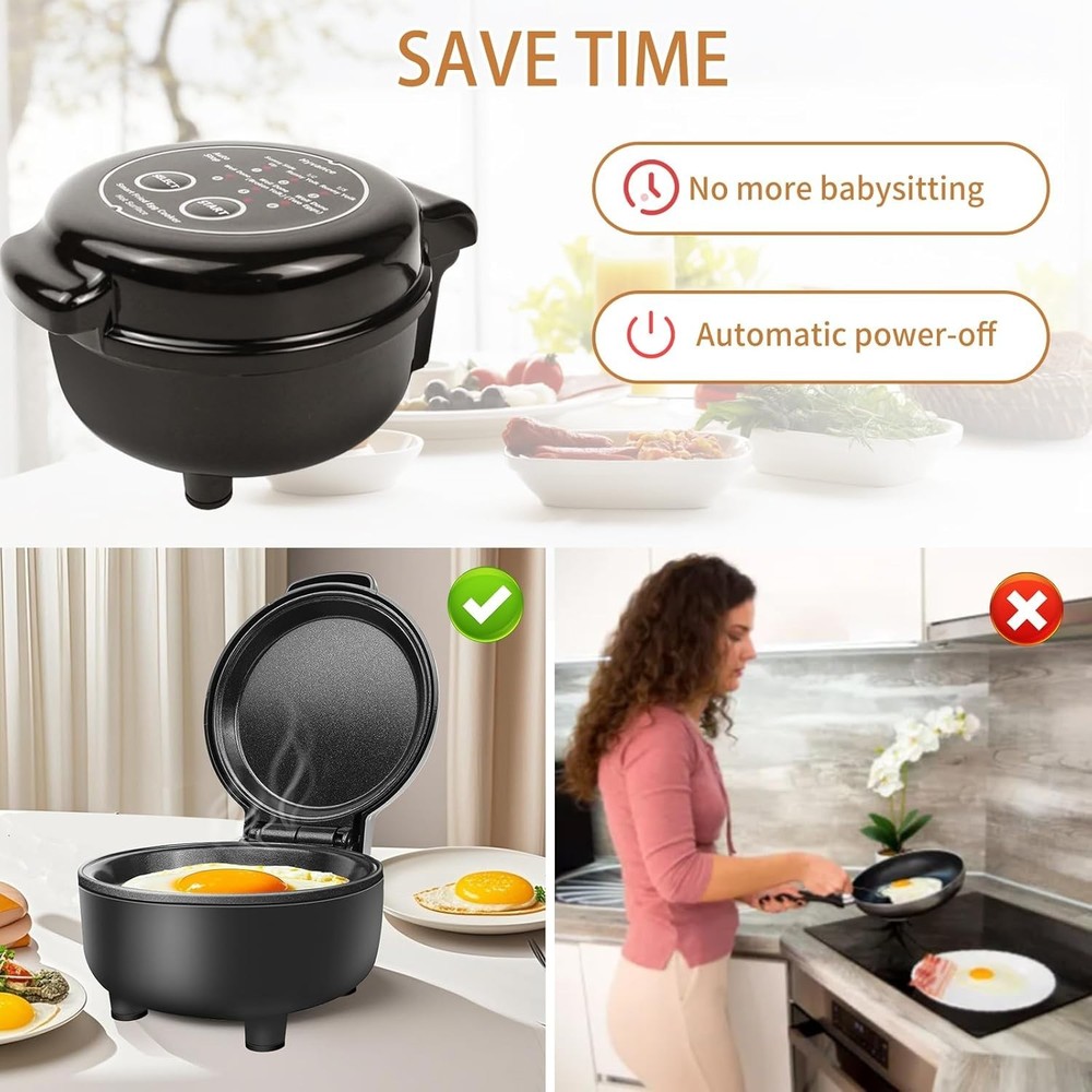 Automatic Egg Maker - Over Easy, Sunny Side Up, Fully Cooked