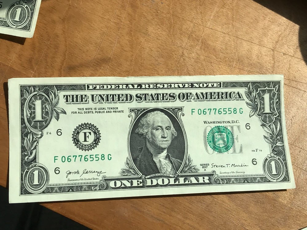 2021-$1 One Dollar Bill MISALIGNED ERROR/MISCUT BILL