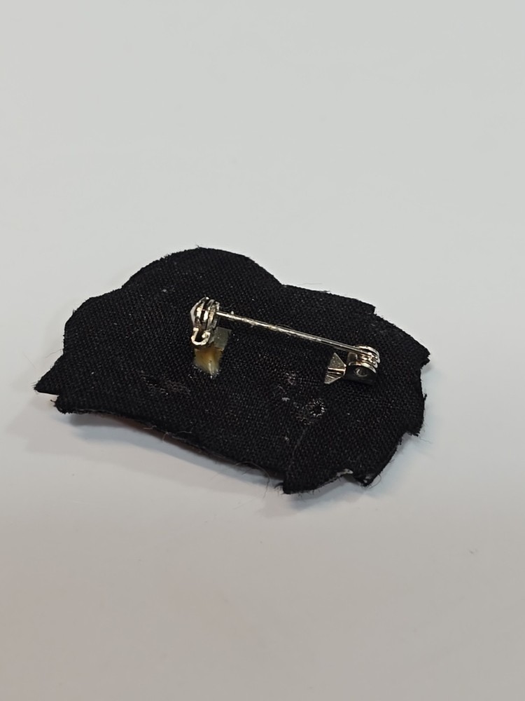 Sloth Lapel Pin Textured Orange Thread Fiber