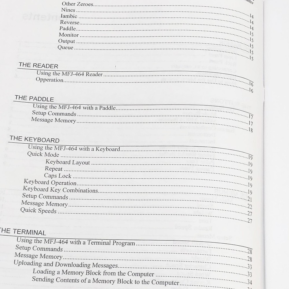 MFJ-464 CW Keyer/Reader Original MFJ Manual