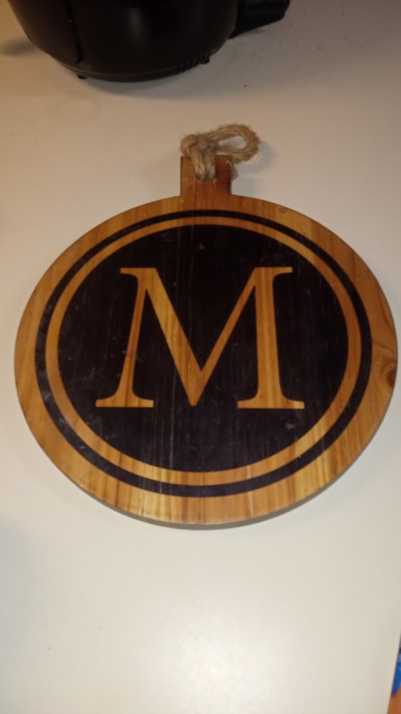 Wooden Cutting Board With "M"