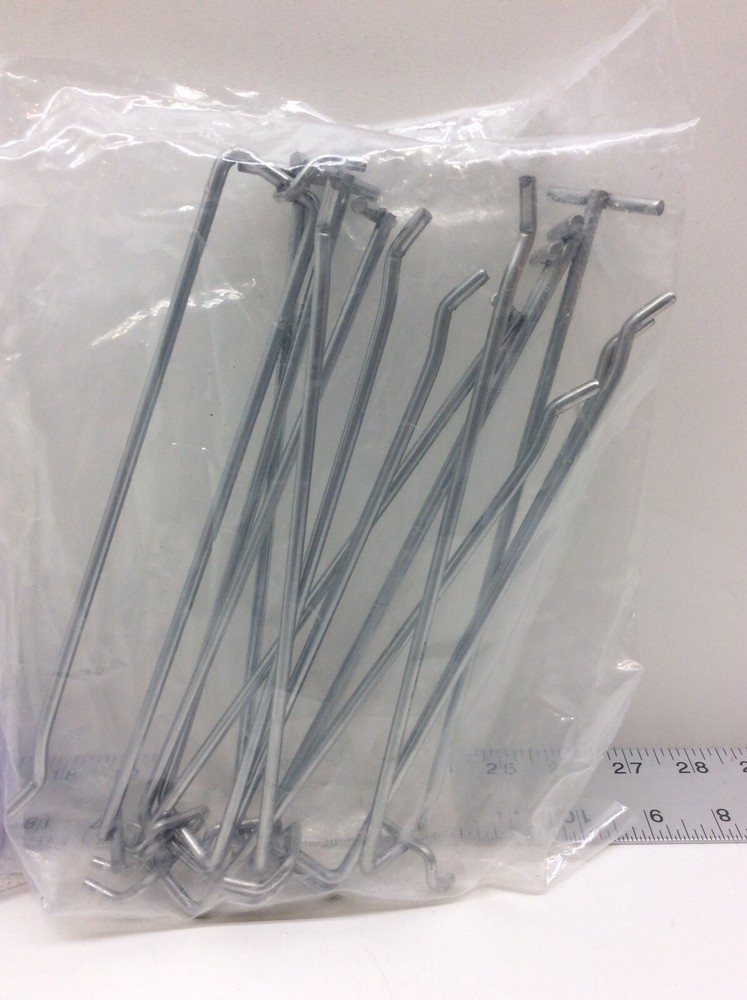 9" Silver Pegboard PR Hooks 8 Pack & Flip Scan for PR Hooks 1" 30 Pack
