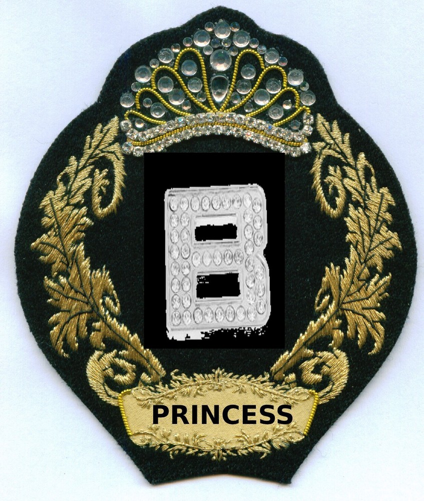 B Royal Crown Letter Name Princess Queen Pageant Cipher Monogram Crystal Patch Y
