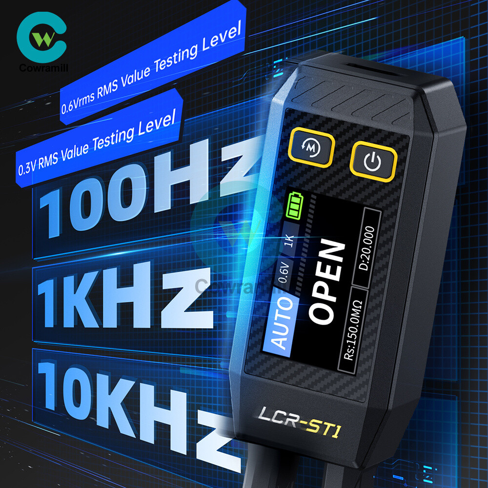 FNIRSI LCR-ST1 Digital Bridge Meter LCR Meter Tweezer Ohm Capacitance Diode Test