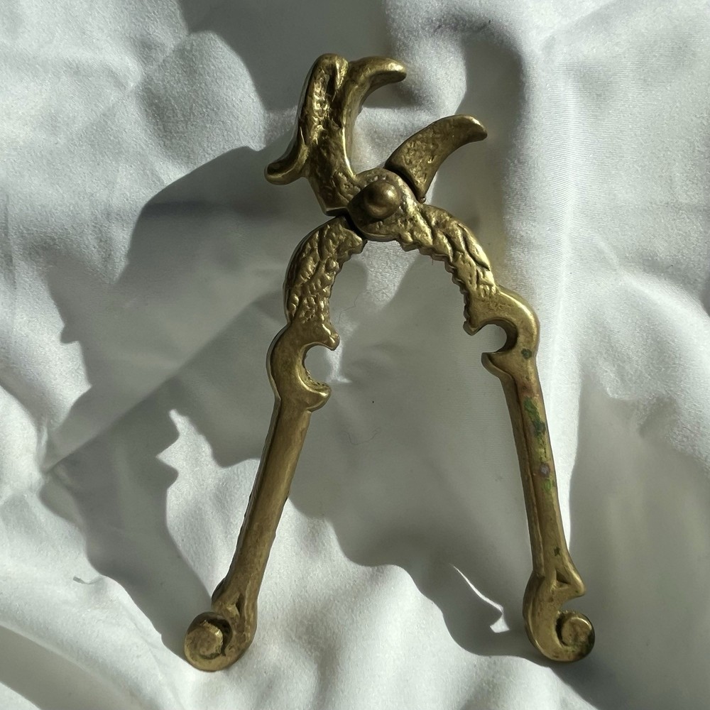 Brass Nutcracker Bird Design Vintage Gold 6 Inch Decorative Tool