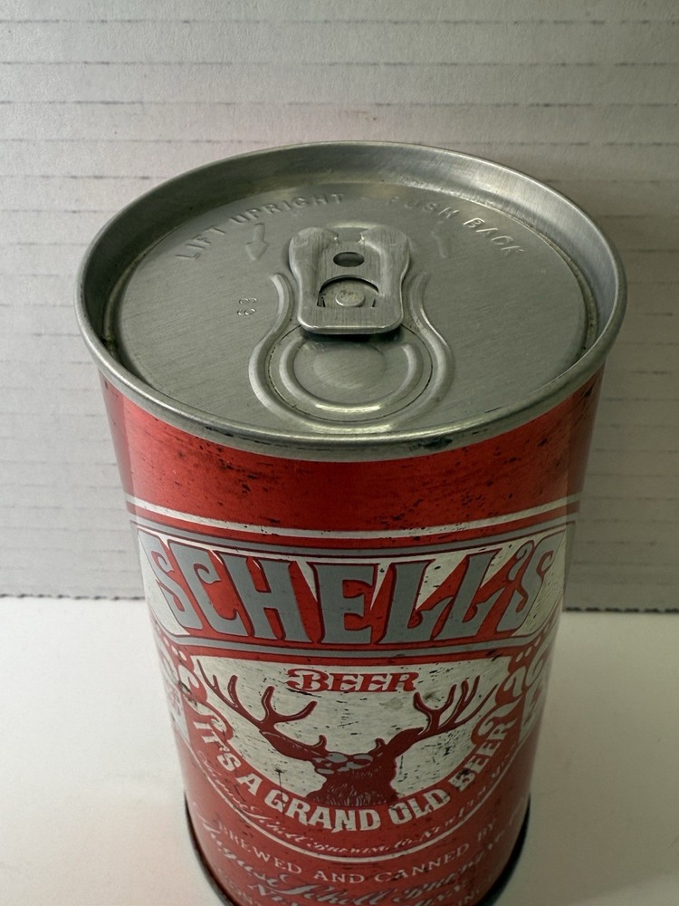 August Schell's Red Deer - Empty Beer Can - Bottom Opened