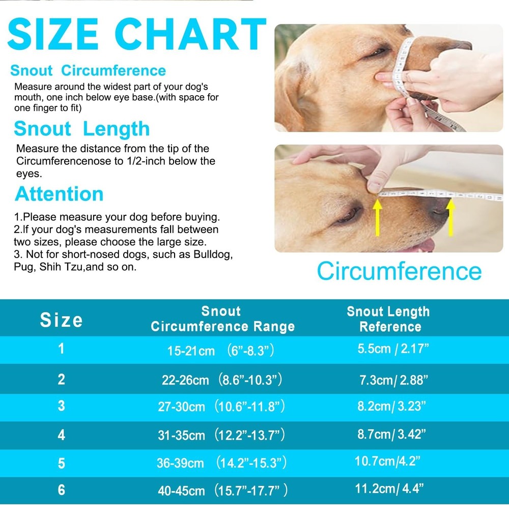 Basket Muzzle Allows Panting Drinking - Anti Biting Chewing, Sturdy Lightweig...