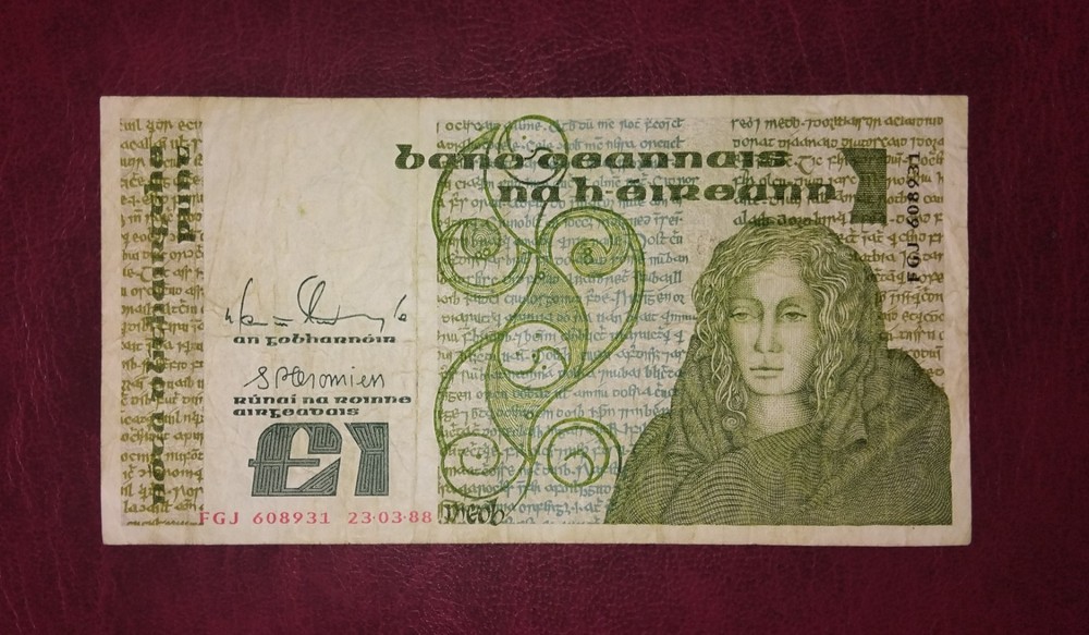 Irish £ 1 banknote, 1988year,normal condition