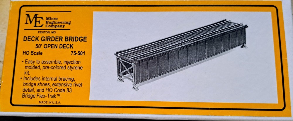 HO - Micro Engineering 75-501 Girder Bridge 50' Open Deck - NIB