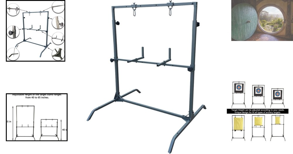Multi-Functional Archery Target Stand for Uneven Terrain - 4 Hanging Points