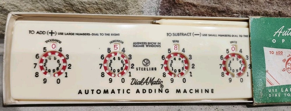 Vintage Automatic Adding Machine by Sterling Retro Office With Original Box