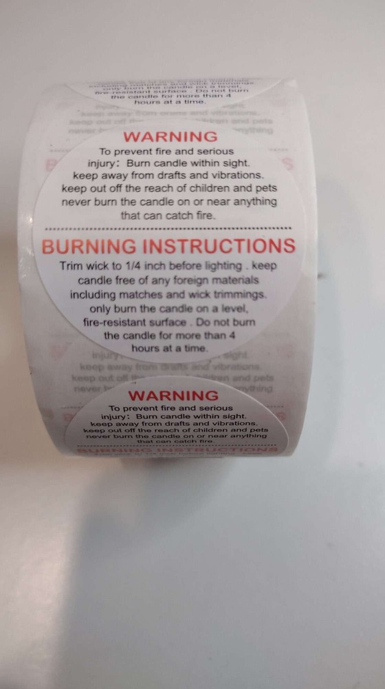 Candle Warning Labels 1.50 Inch | 500 Labels per Roll