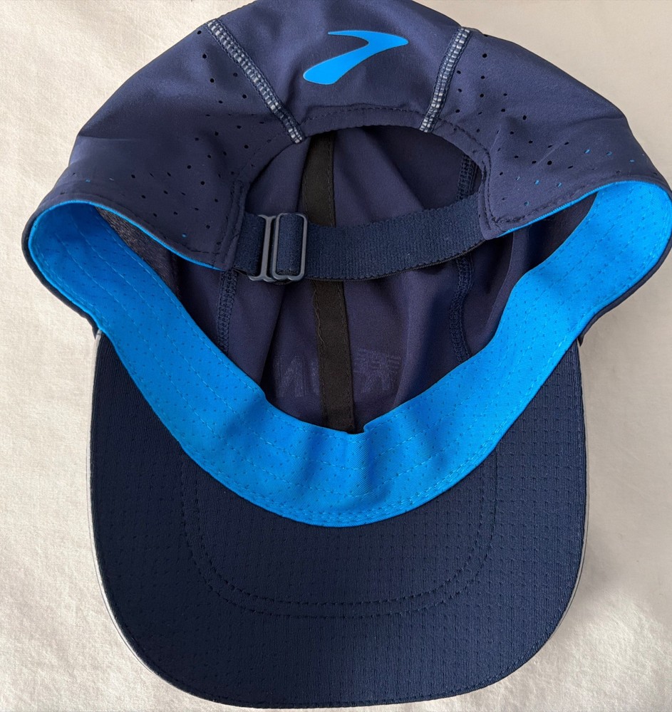 Brooks Run Happy Blue Athletic Running Cap Adjustable OSFA