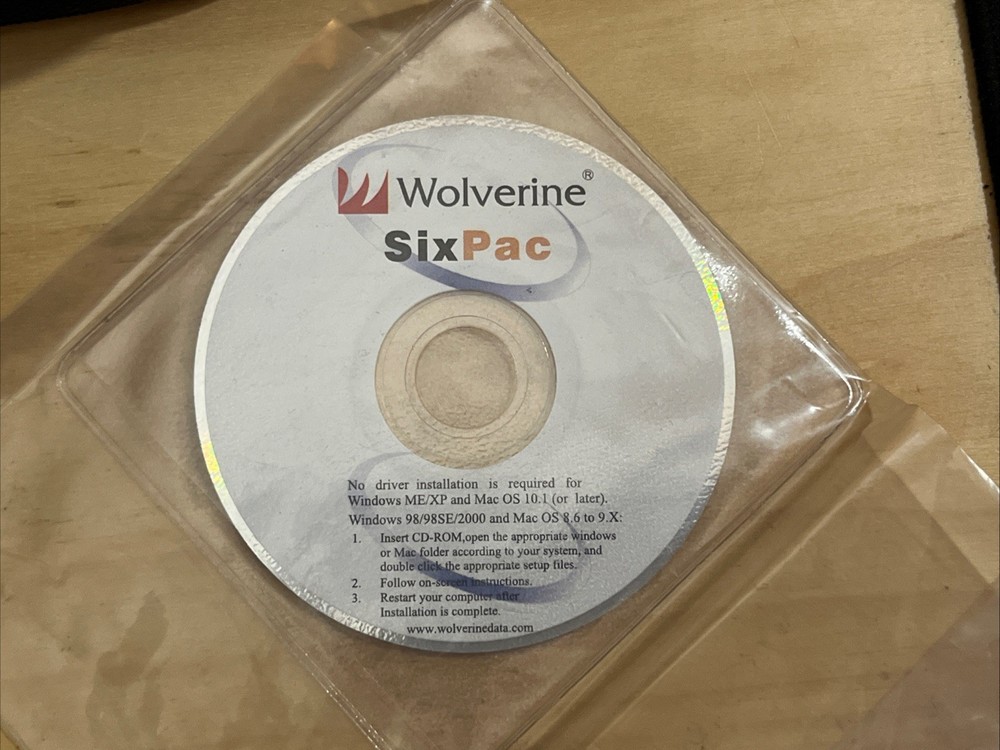 Wolverine Six Pac 6020 Battery Data Portable Storage 20gb W/case Untested