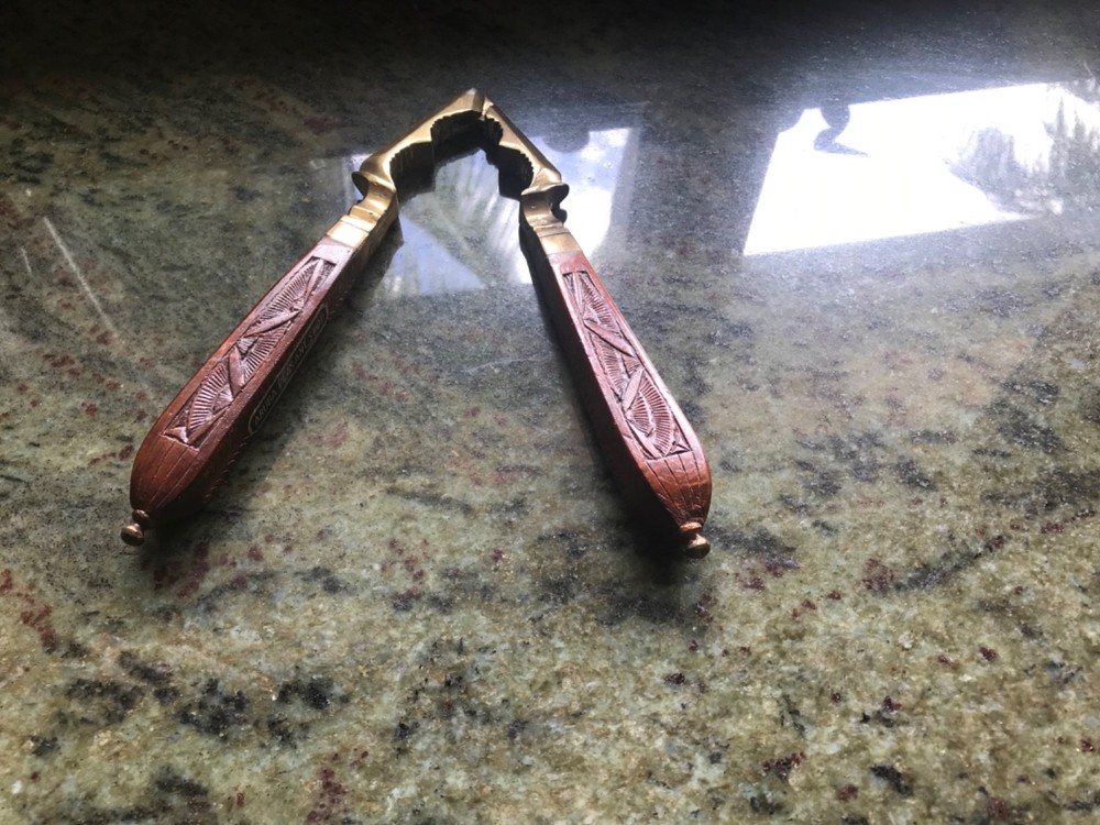 Hand Held Solid Brass & Resin Handled Nut Cracker