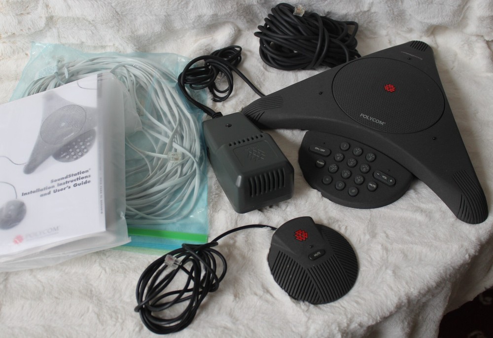 Polycom SoundStation 2 Conference Speaker Phone Wall Module External Microphone