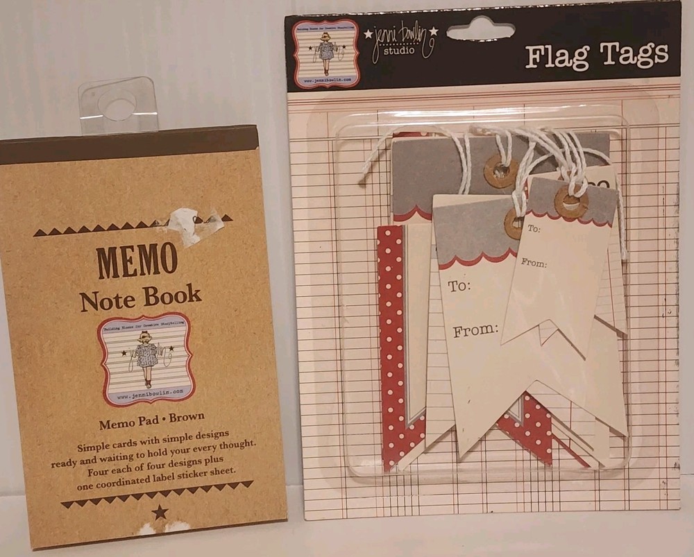 Jenni Bowlin Scrapbooking Memo Note Book Pad & Flag Tags