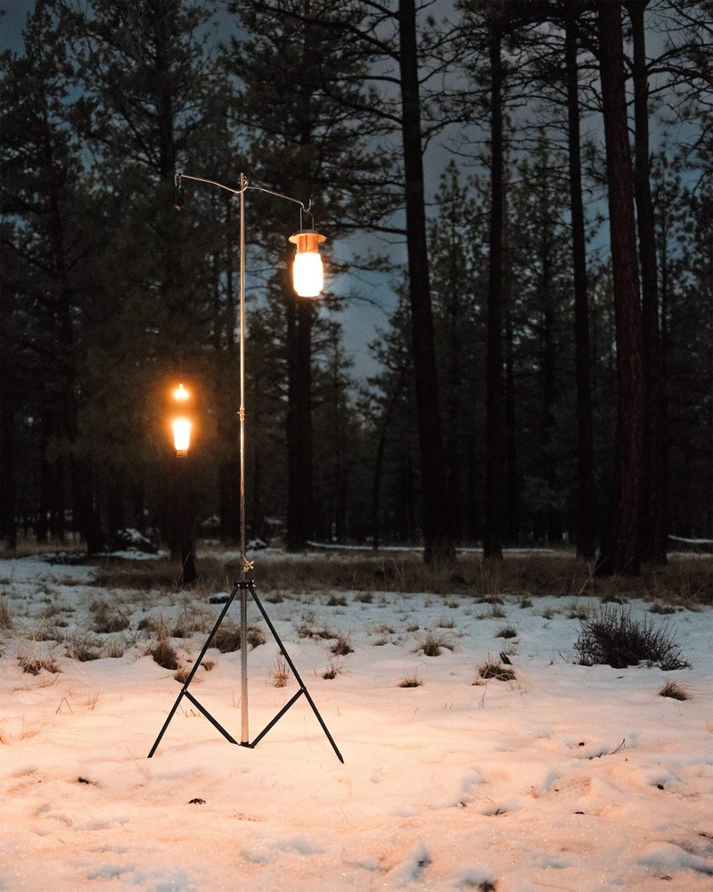 Camping Moon Double Head Tripod Stainless Steel Lantern Post