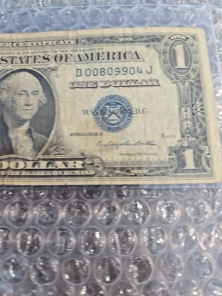 1935G $1 "NO MOTTO" SILVER CERTIFICATE BLUE NOTE