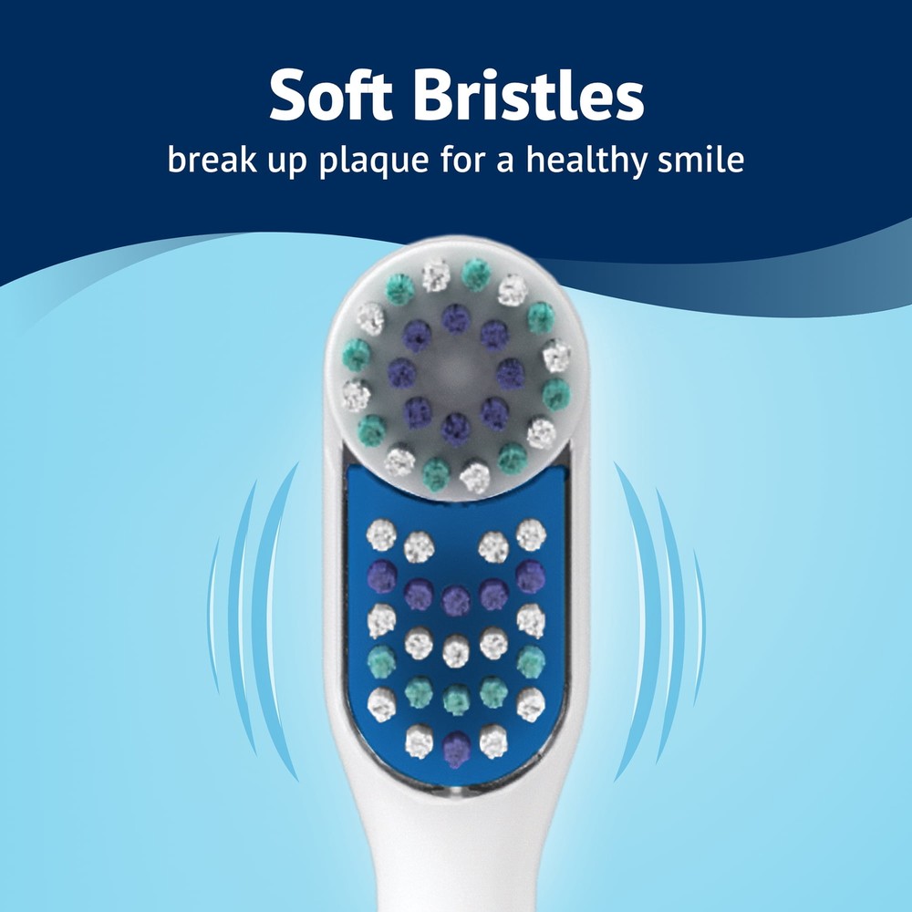 Advanced Dual Action Battery Powered Toothbrush with Replacement Toothbrush Head