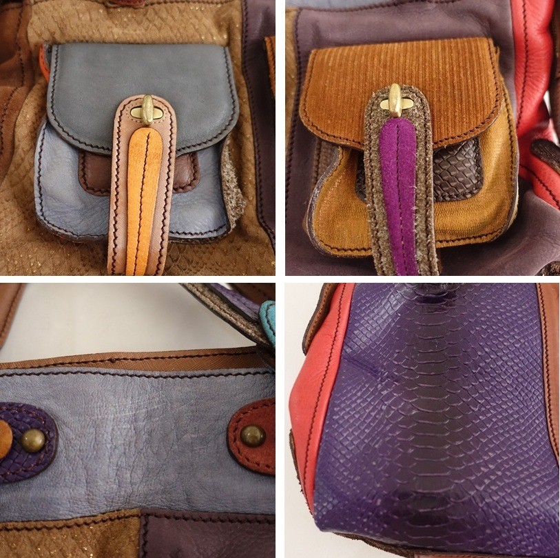 JAMIN PUECH Leather Patchwork Bag
