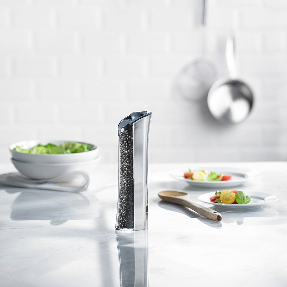 Trudeau 8" Graviti Plus Electric Pepper Mill / Grinder - Chrome