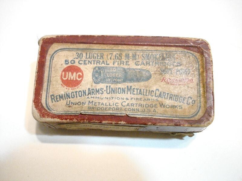 UMC .30 Luger Cartridge Box Cardboard 2 piece