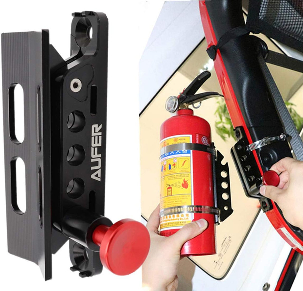 Adjustable Roll Bar Fire Extinguisher Mount Holder Compatible with for Jeep Wran