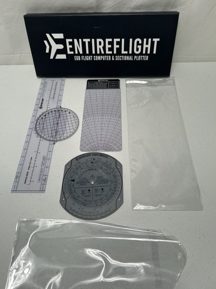 Entireflight E6B Flight Computer & Sectional Plotter, Rotating Azimuth Plotter