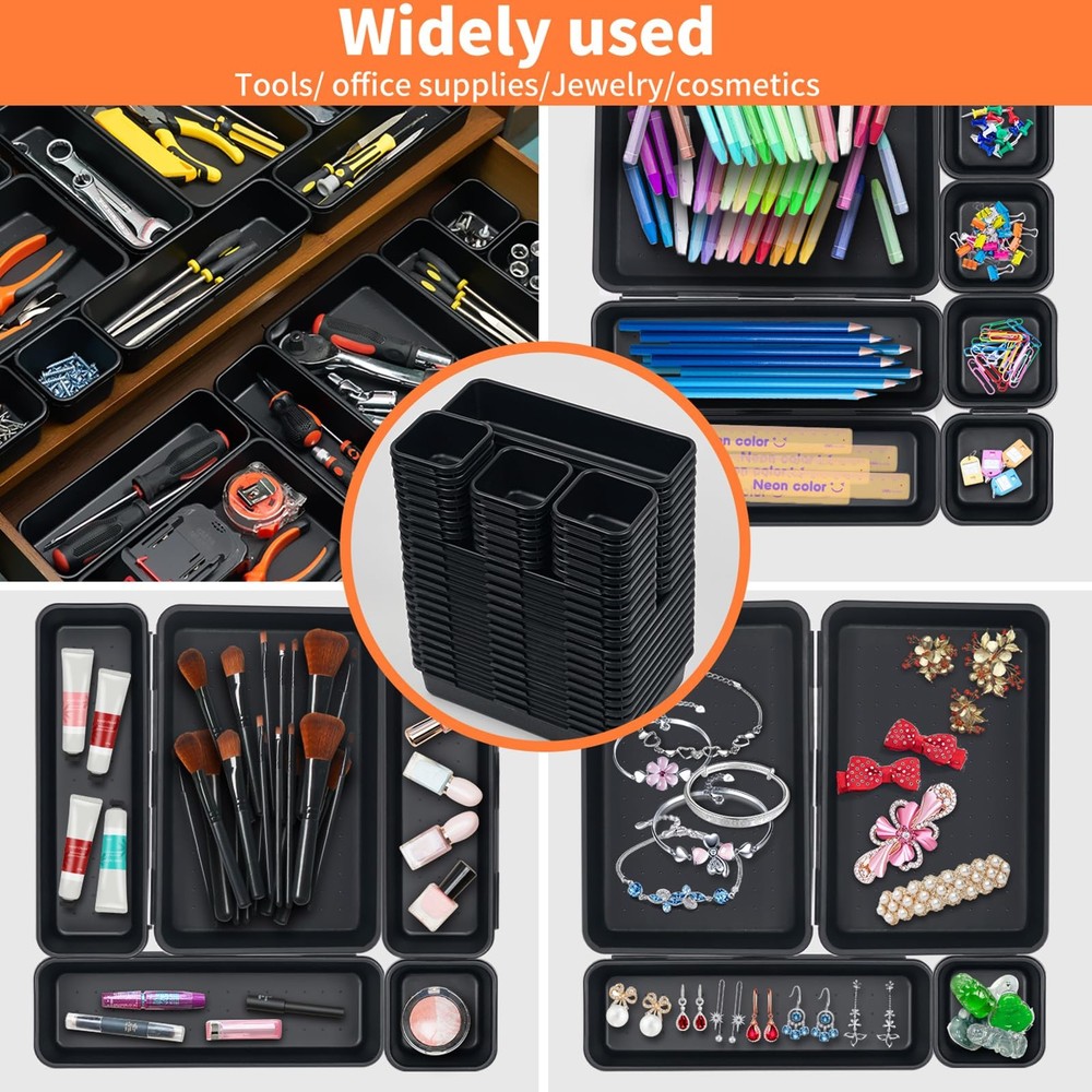 45 Pack Tool Box Organizer Tray Divider Desk Drawer Storage Cabinet Workbench