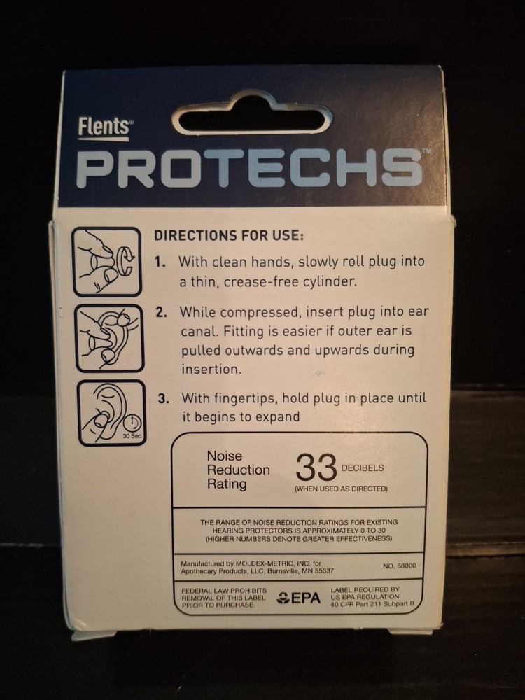 Protechs Quiet Time Foam Ear Plugs, 10 Pair + Case (H)