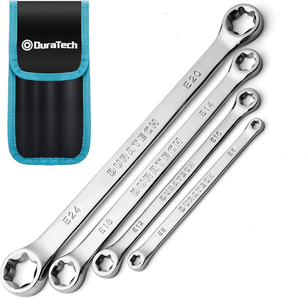 DURATECH 4-Piece E-Torx Wrench Set, Double Box End CR-V Silver