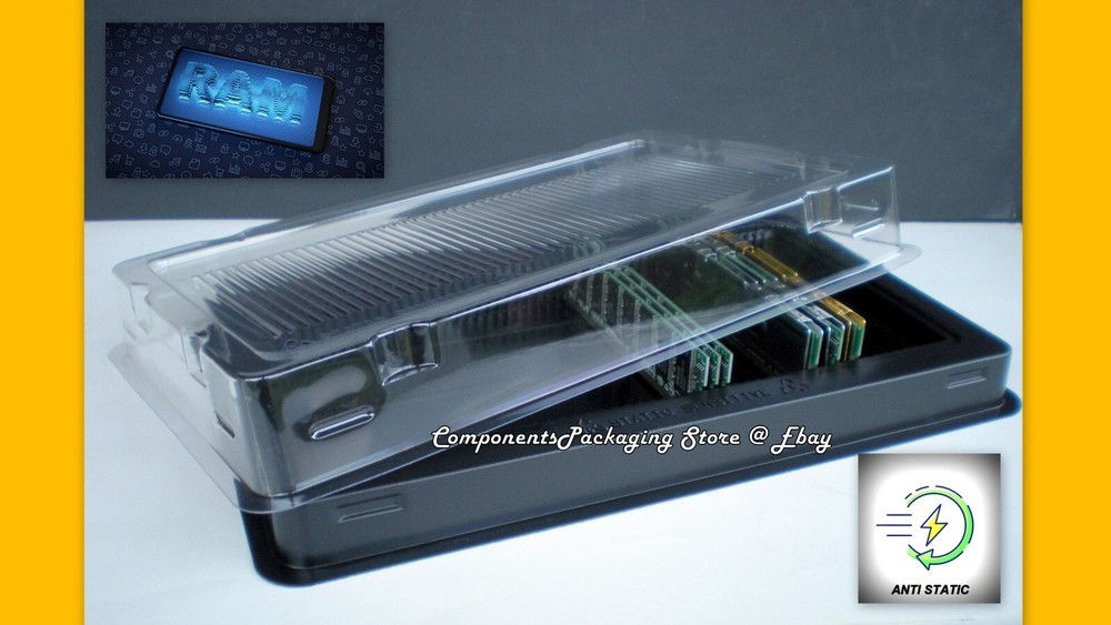 Server Memory Packaging Box Container for DDR Modules - 5 Trays Fits 250 DIMMs