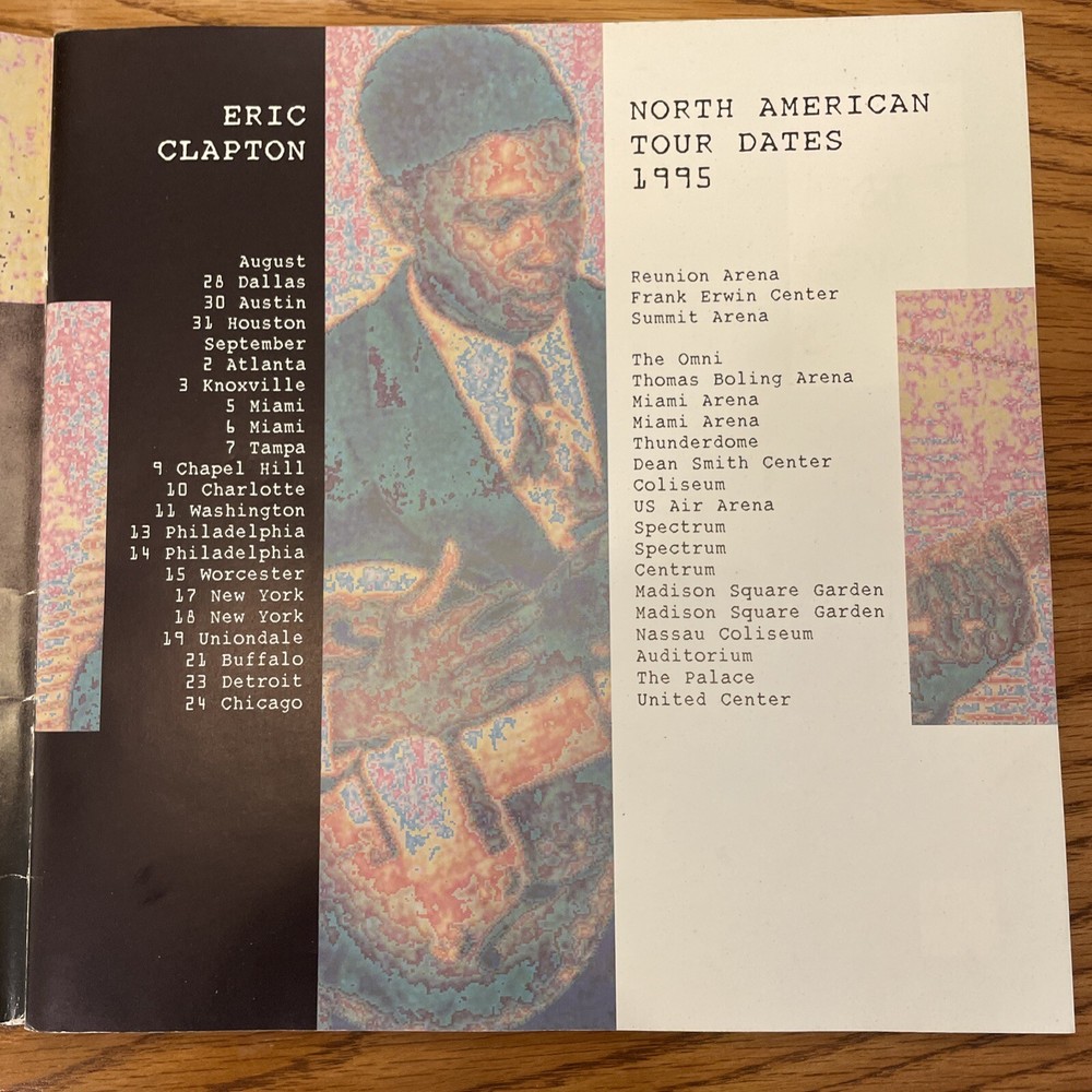 Original 1995 Eric Clapton Tour Program