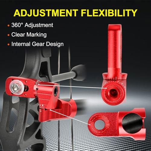 Archery Single Side V-Bar Mount - Adjustable Bow Stabilizer Quick Red