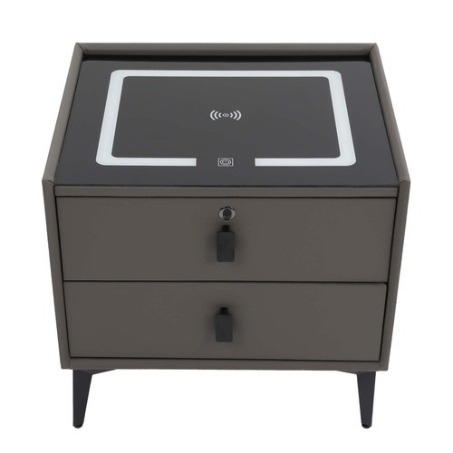 Bluetooth Speaker Smart Bedside Table Cabinet with Light USB& Wireless Charging