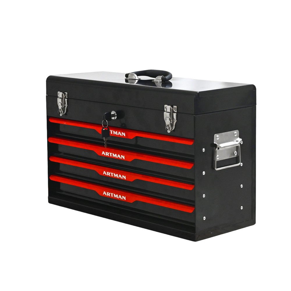20" Portable Tool Box,4 Drawers Tool Storage Box Organizer Tool Storage Cabinet