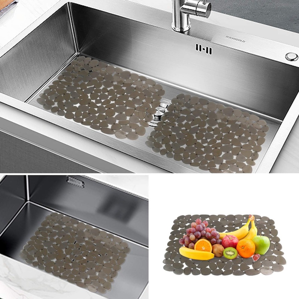 Yiter Sink Mat, 2Pcs Adjustable PVC Pebble Sink Protector for Stainless Steel...