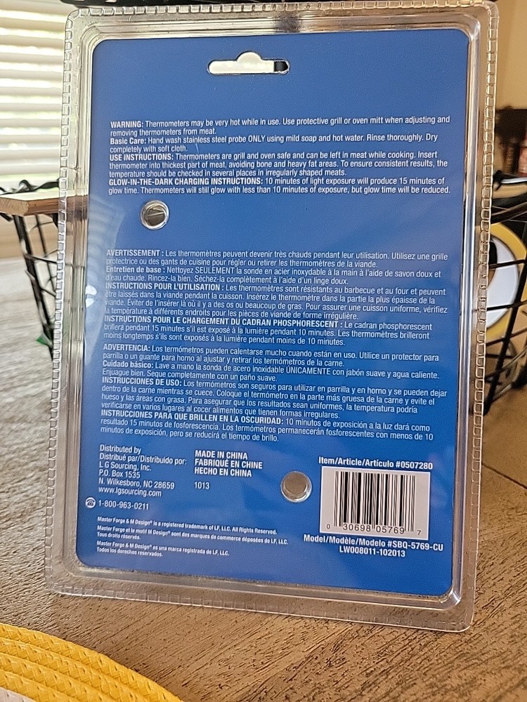 Master Forge 4 Count Steak Meat Thermometer New Sealed