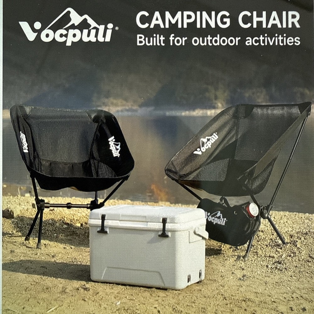 Camping Chair, Lightweight Folding Backpacking Chairs - Single Pack Black