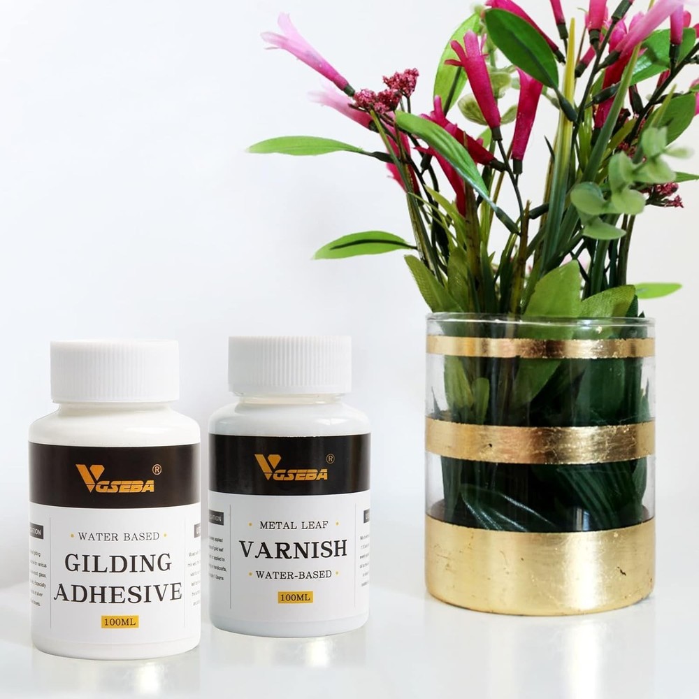 Gilding Adhesive & Varnish Set - Non-Toxic 200ml Gold Leaf Solution